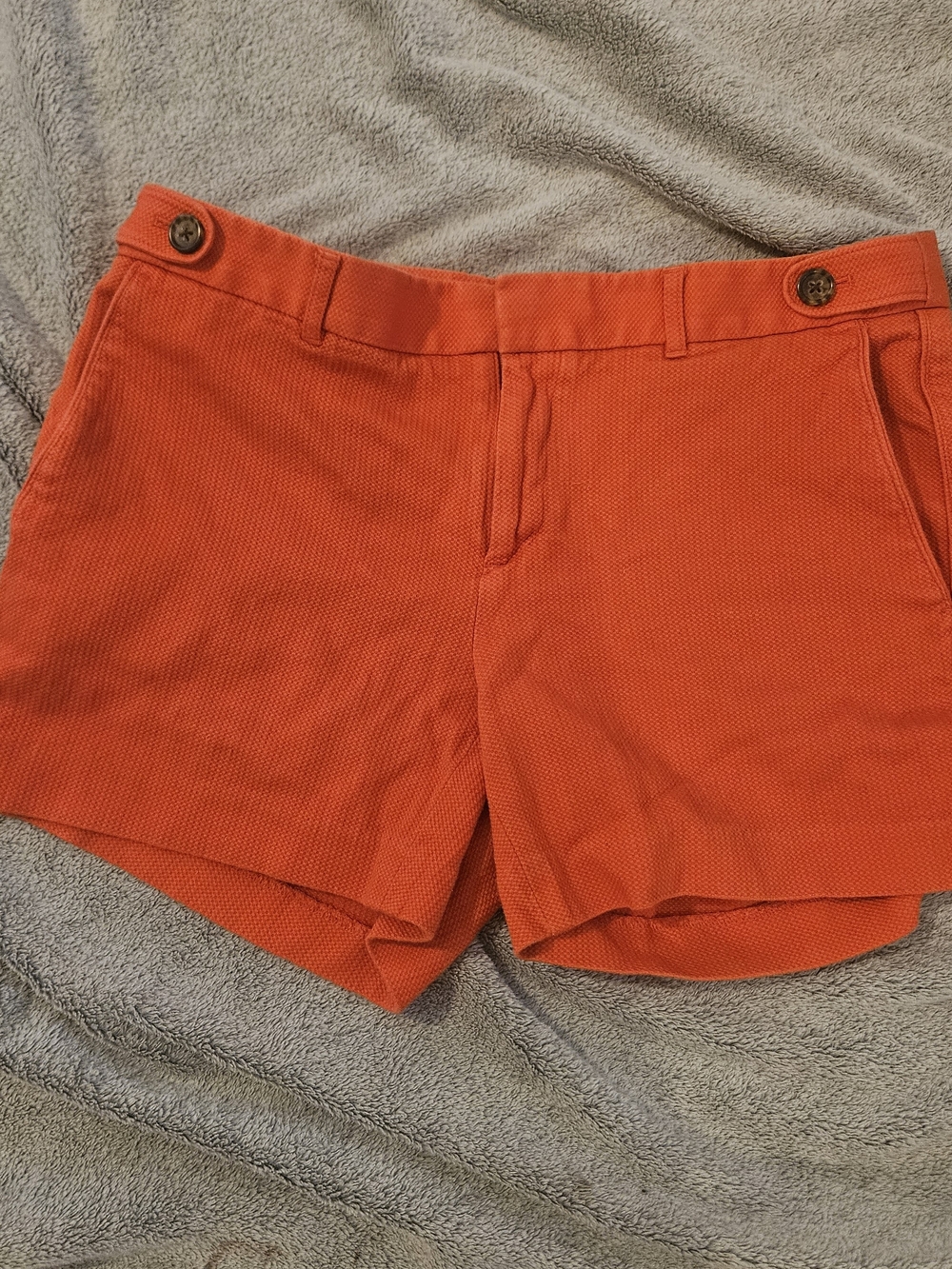 Banana Republic Bright Orange Button-Waist Shorts